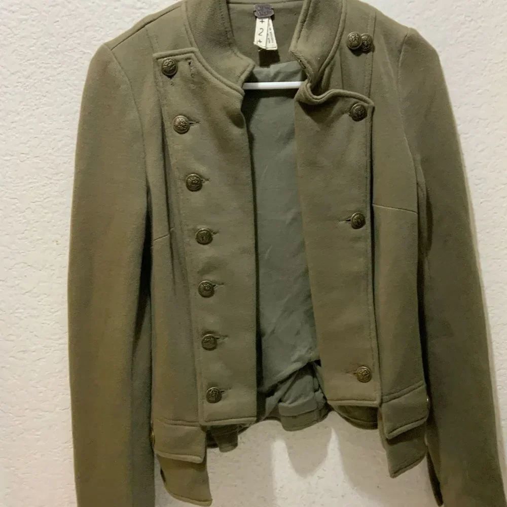 Free People Womens Size 2 Green Majorette Military Jacket - Picture 3 of 8